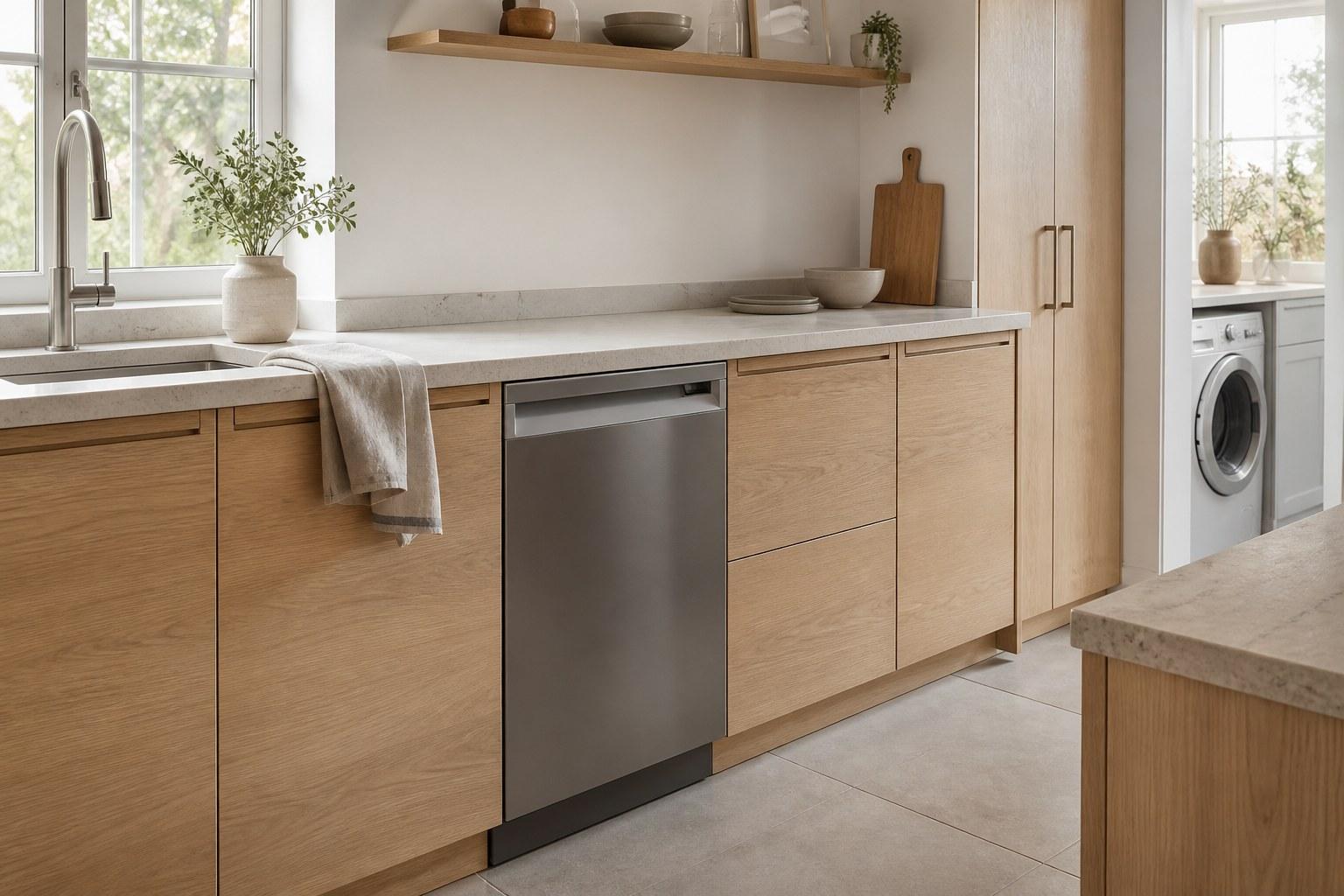 Premium kitchen with an integrated wine climate cabinet